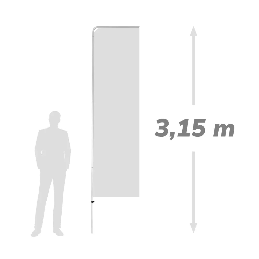Maszt ALU do flagi prostokątnej 3,15m