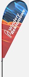 Flaga reklamowa typu winder kształt Łezka